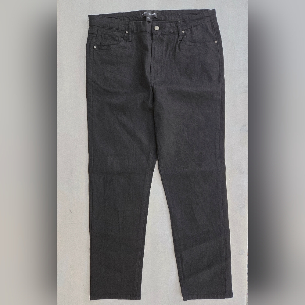 GOOD COUNSEL Men's Black Denim Jeans, Classic Fit, Stretch, Size 42/30, NWOT